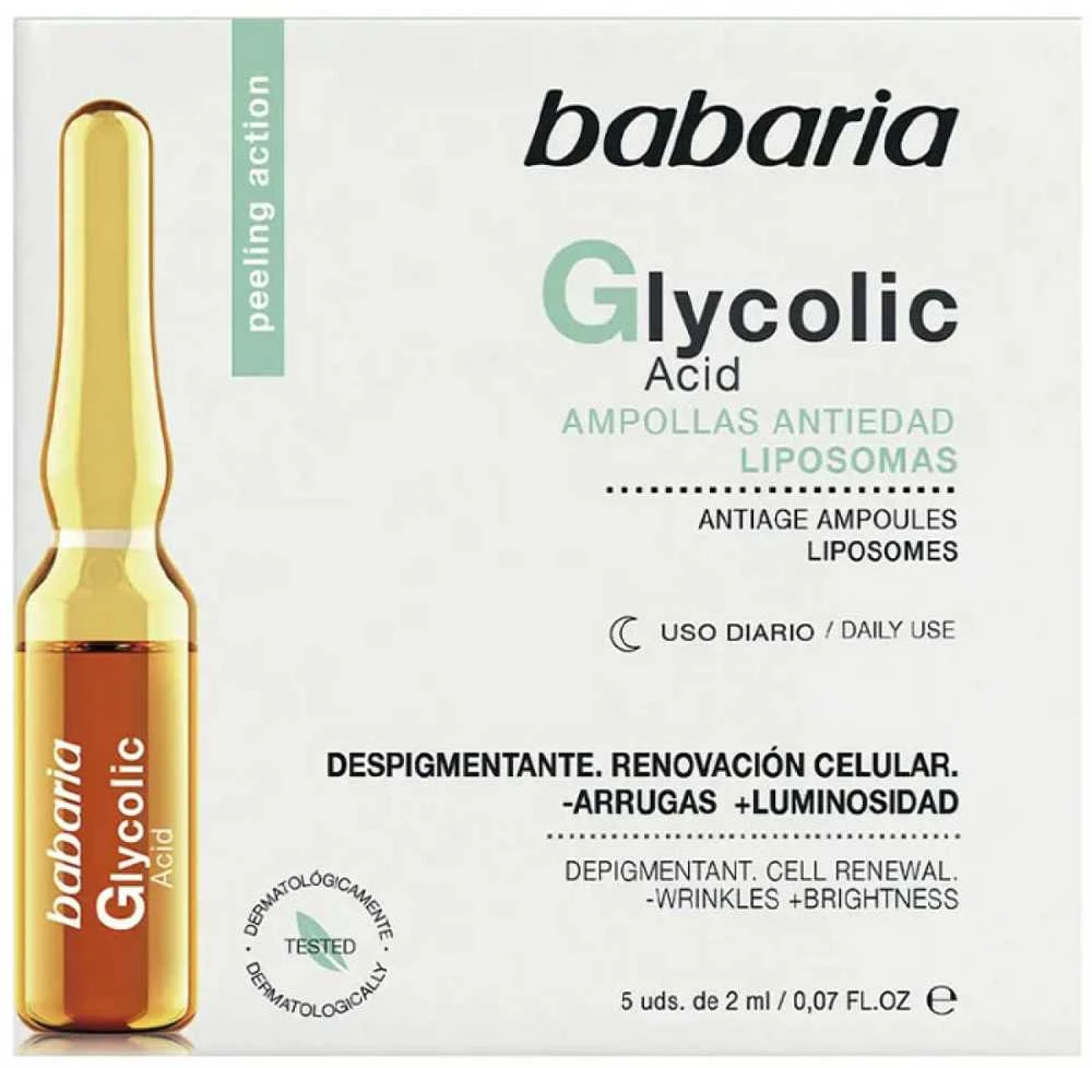 "Babaria" glikolio rūgšties ląstelių atnaujinimo ampulės 5 X 2ml