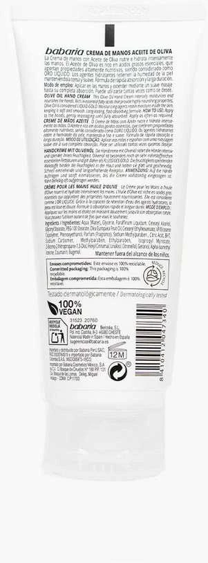 "Babaria" alyvuogių aliejaus maitinamasis rankų kremas 75ml