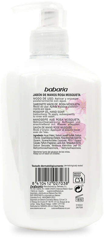 Babaria Rosa Mosqueta rankų muilas 500ml