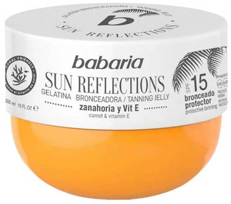 Babaria Sun Reflections Tanning Jelly Protective Tanning apsauginė įdegio priemonė Spf15, 300ml