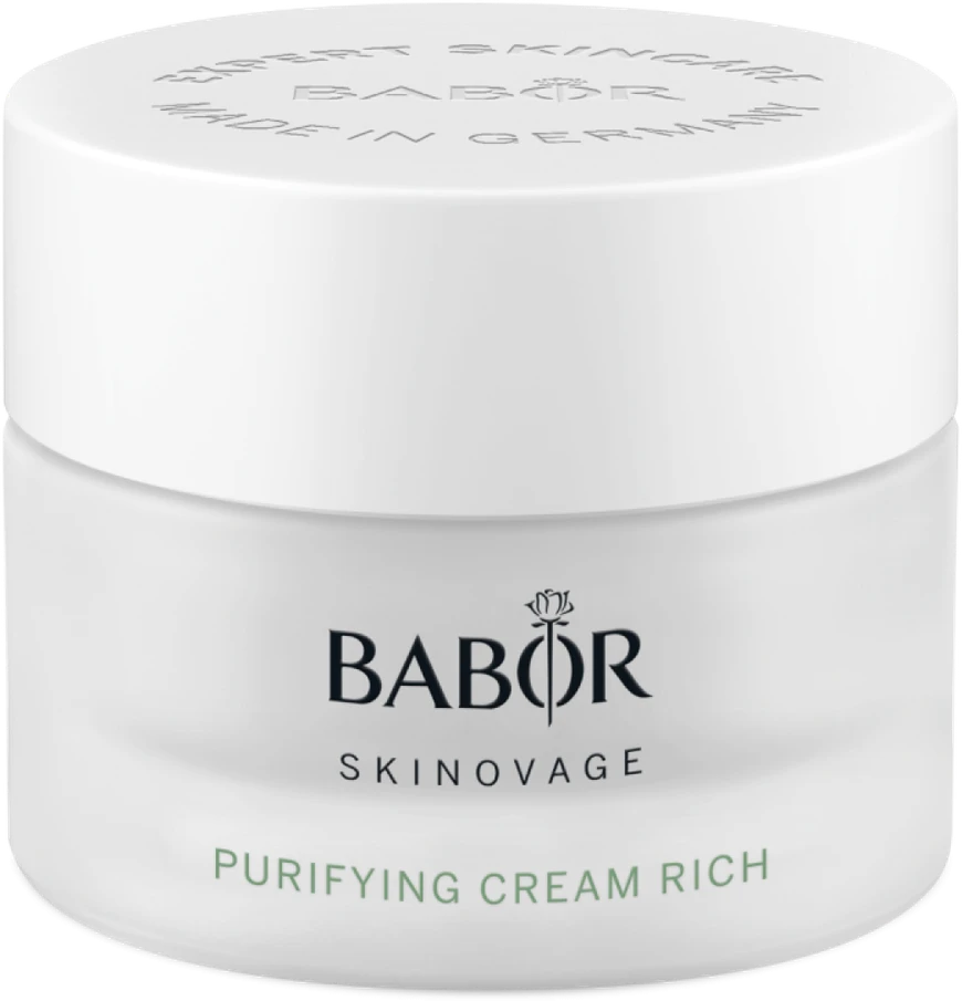 Babor Skinovage Purifying Kreminis Rich praturtintas veido kremas riebiai odai, 50 ml