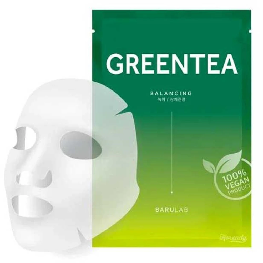 Barulab Žalias Tea Balancing Face Mask subalansuojanti lakštinė veido kaukė, 23 g