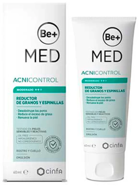 "Be+ Med Acnicontrol Pimples Pimples" Silicio gelio emulsija užkerta kelia spuogų atsiradimui 40ml