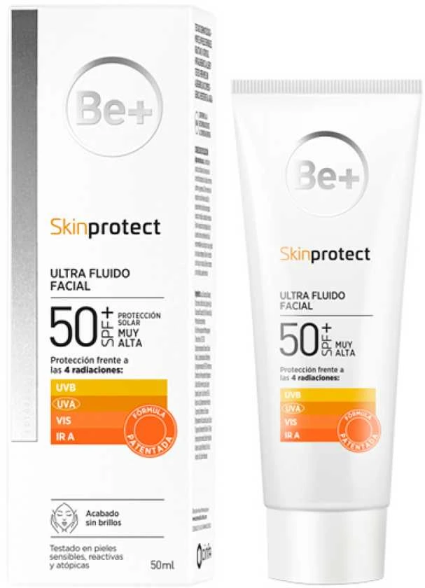 "Be+ Skin Protect Facial Spf50+" kremas apsaugantis nuo Plataus spektro UVB ir UVA saulės spindulių 50ml