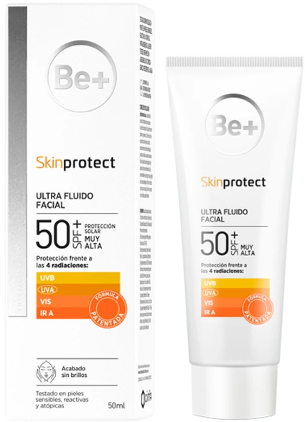 "Be+ Skin Protect Facial Spf50+" kremas apsaugantis nuo Plataus spektro UVB ir UVA saulės spindulių 50ml