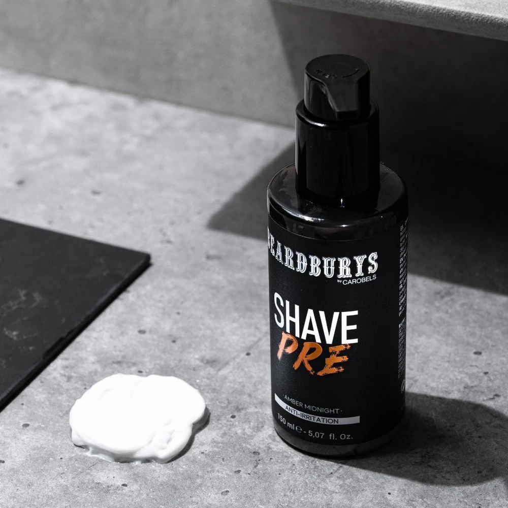 Beardburys Anti-Irritation Pre-Shave Kreminis Amber Midnight kremas prieš skutimąsi, 150 ml