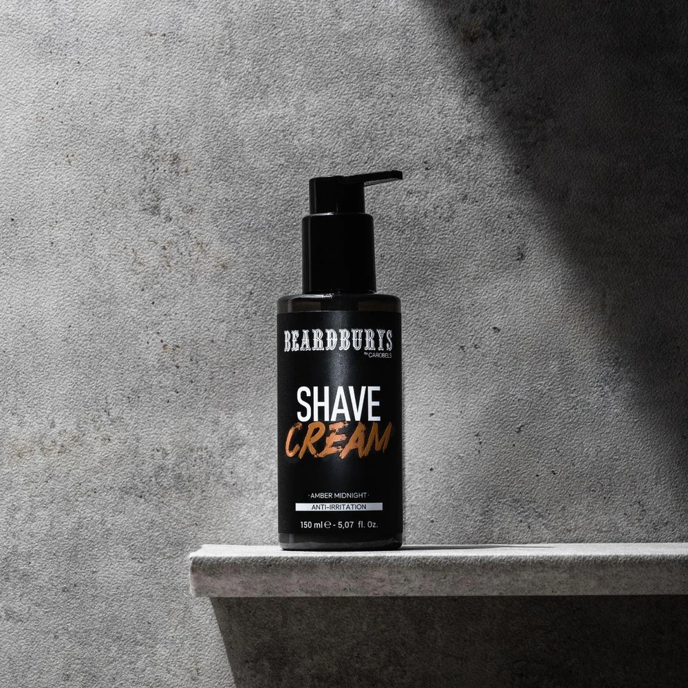 Beardburys Anti-Irritation Shaving Kreminis Amber Midnight skutimosi kremas, 150 ml