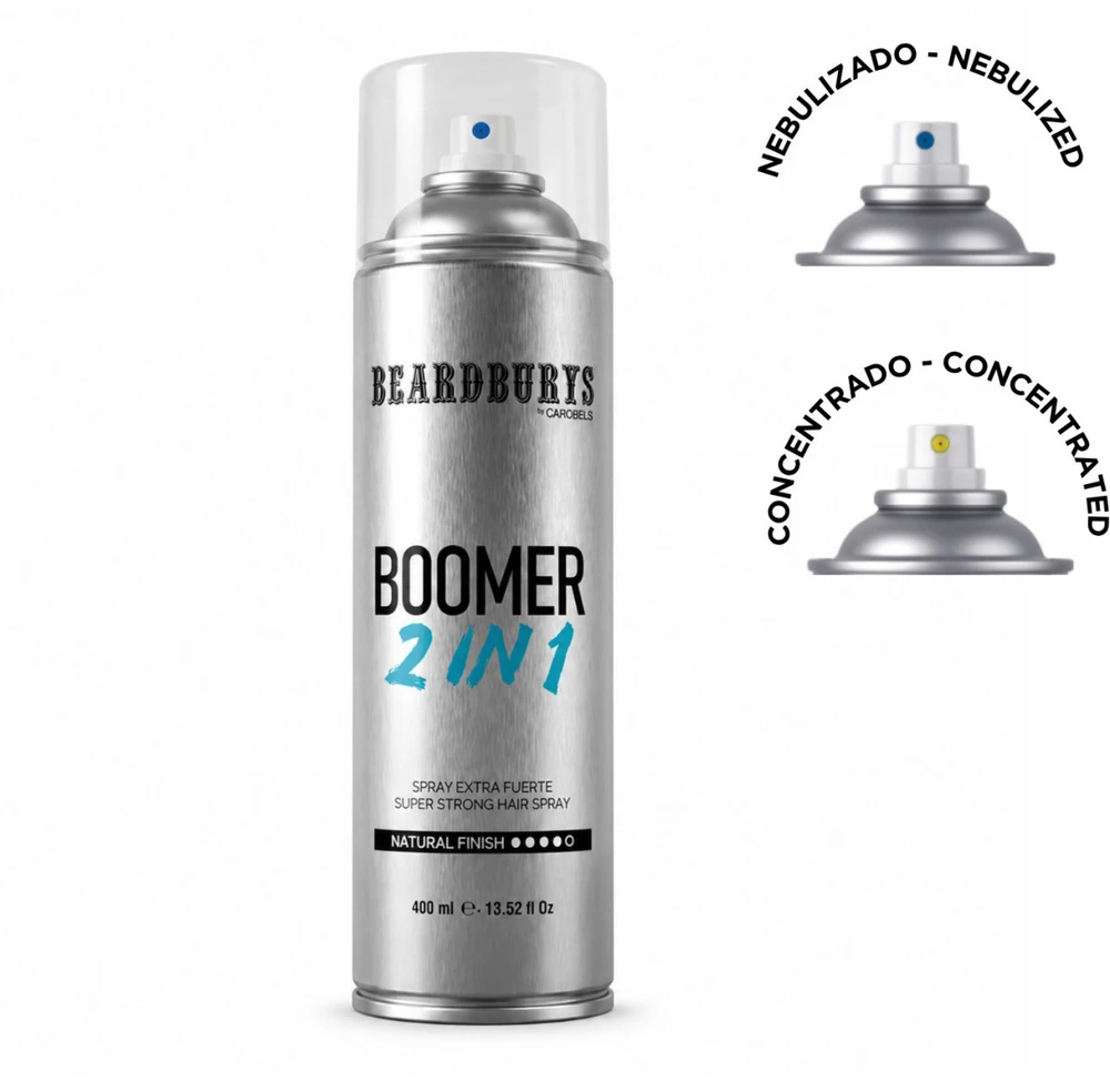Beardburys Boomer Extra Strong plaukų lakas 2in1, 400 ml