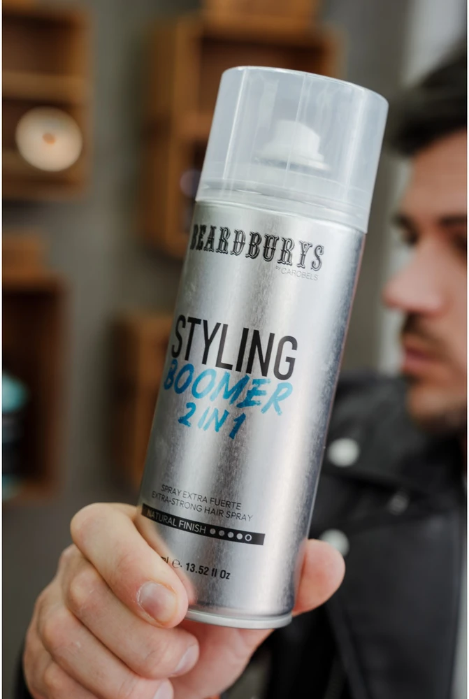 Beardburys Boomer Extra Strong plaukų lakas 2in1, 400 ml