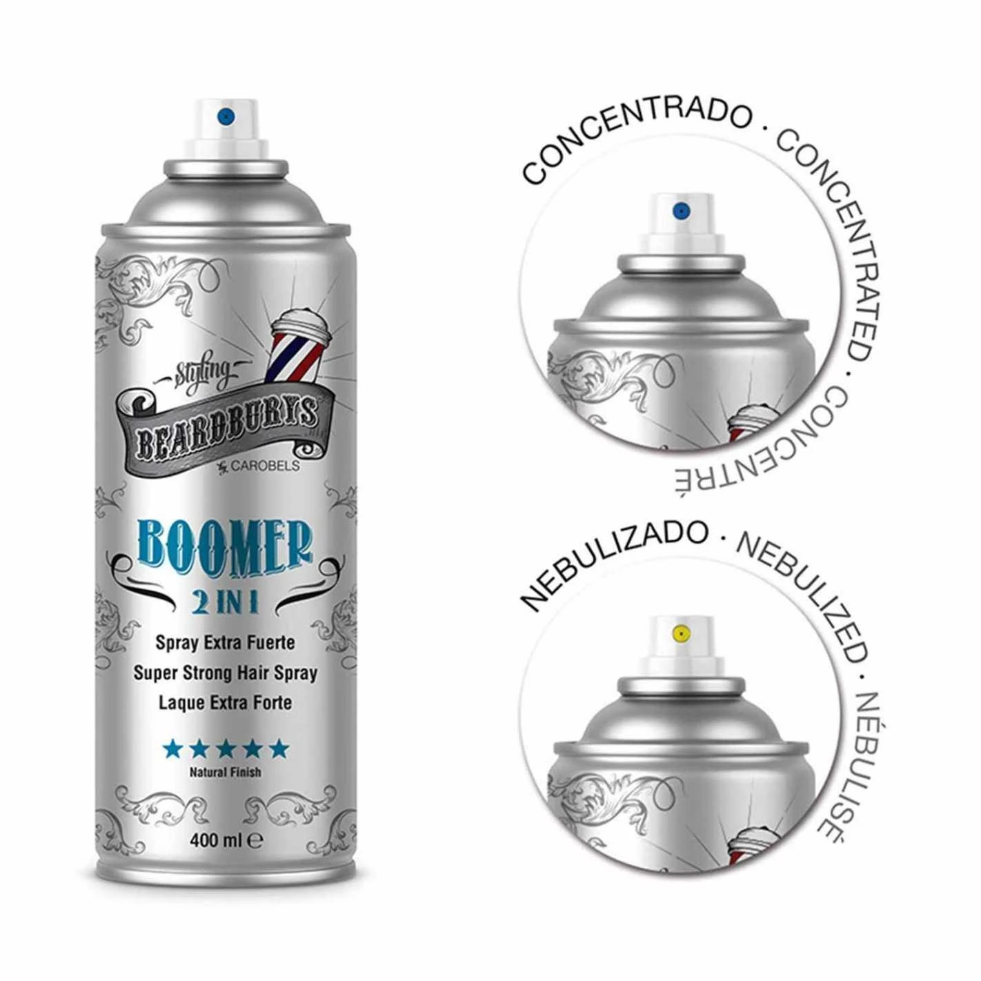 Beardburys Boomer Extra Strong plaukų lakas 2in1, 400 ml