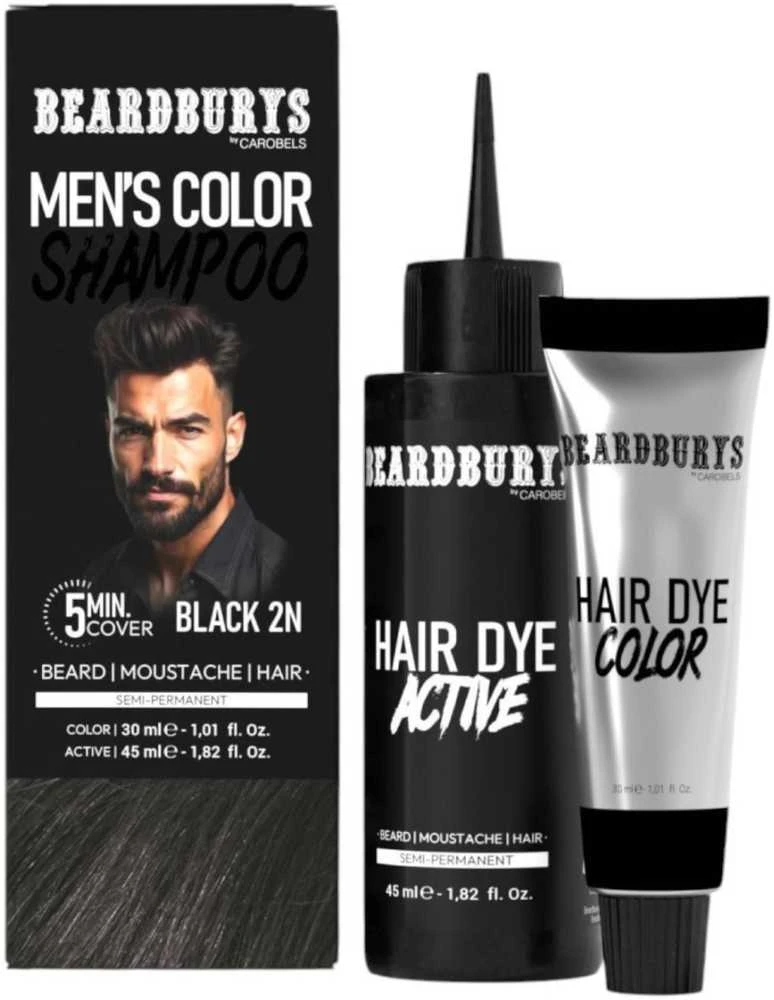 Beardburys Color Šampūnas 2N Juodas juodos spalvos laikinas plaukų tonavimo šampūnas
