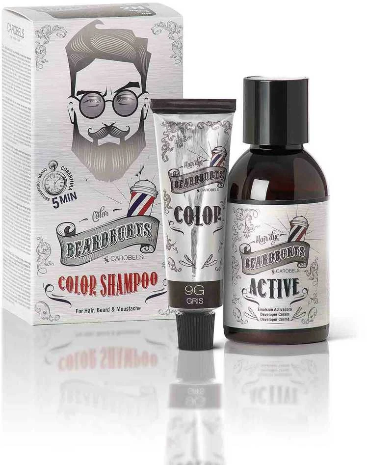Beardburys Color Šampūnas 9G Pilkas pilkos spalvos laikinas plaukų tonavimo šampūnas