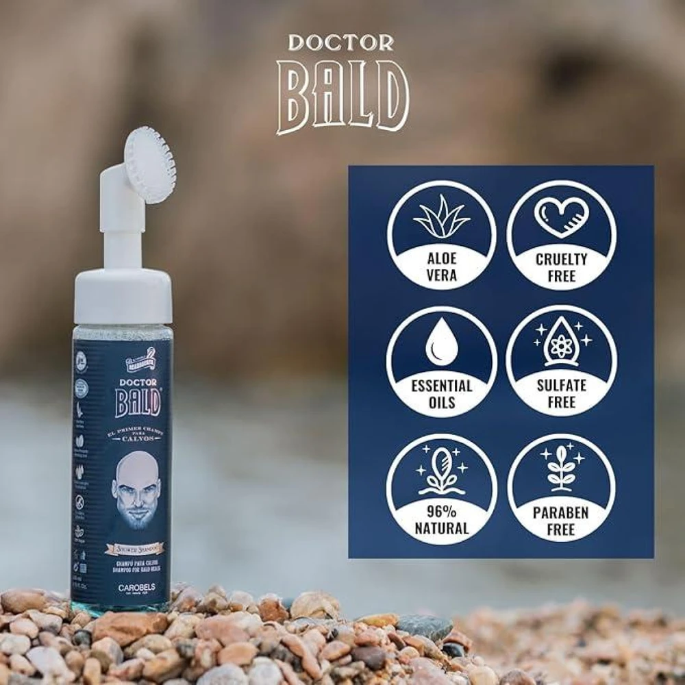 Beardburys Doctor Bald Šampūnas for Bald Men šampūnas plikai galvos odai, 200 ml