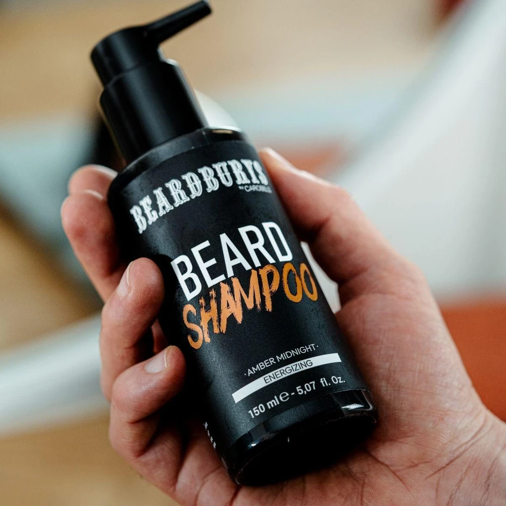 Beardburys Energizing Beard Šampūnas Amber Midnight barzdos šampūnas, 150 ml