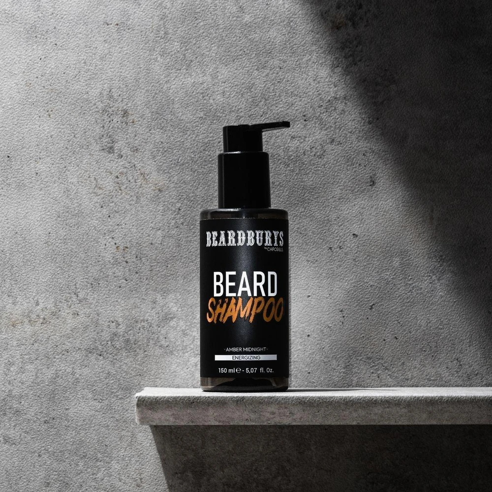 Beardburys Energizing Beard Šampūnas Amber Midnight barzdos šampūnas, 150 ml