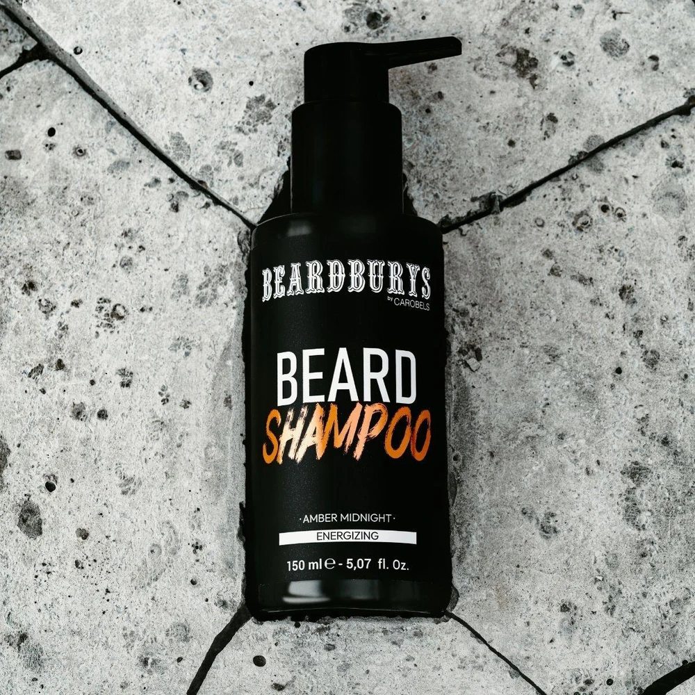 Beardburys Energizing Beard Šampūnas Amber Midnight barzdos šampūnas, 150 ml