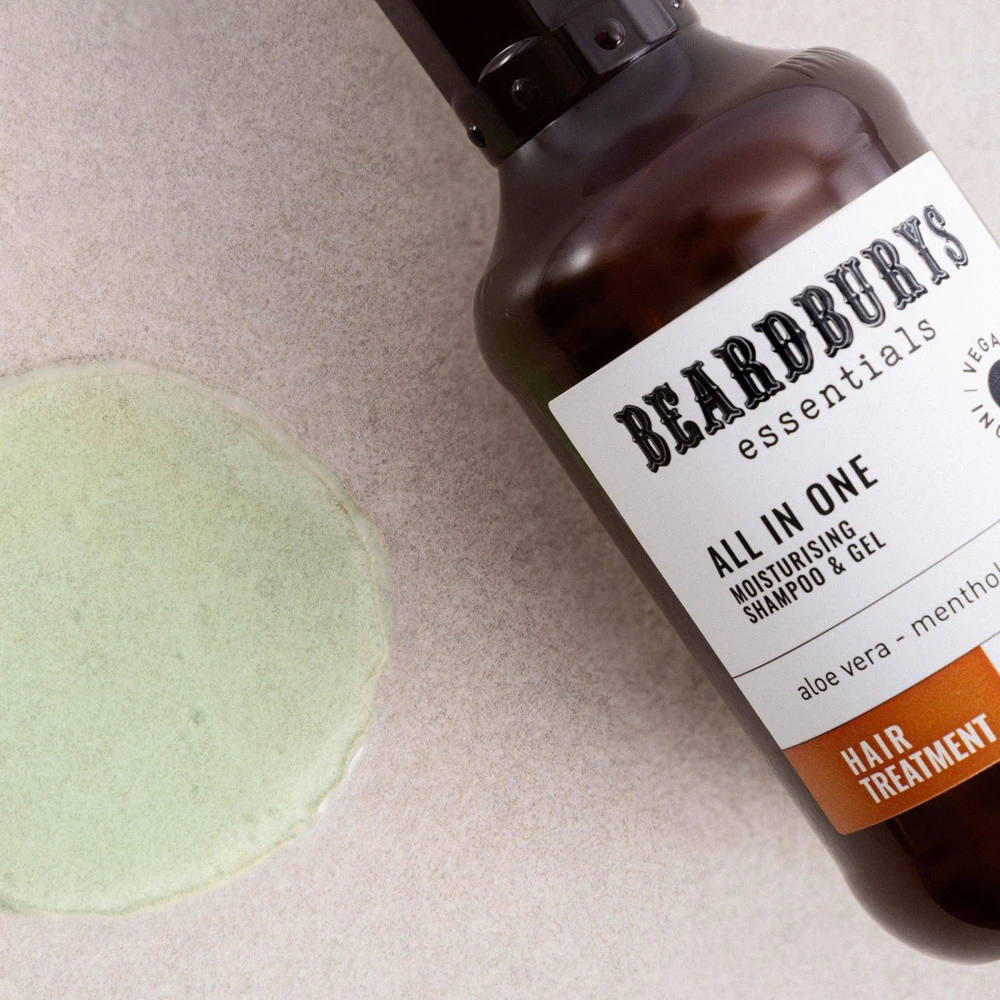Beardburys Essentials All in One Šampūnas, Conditioner & Gel šampūnas, kondicionierius ir dušo gelis, 250 ml