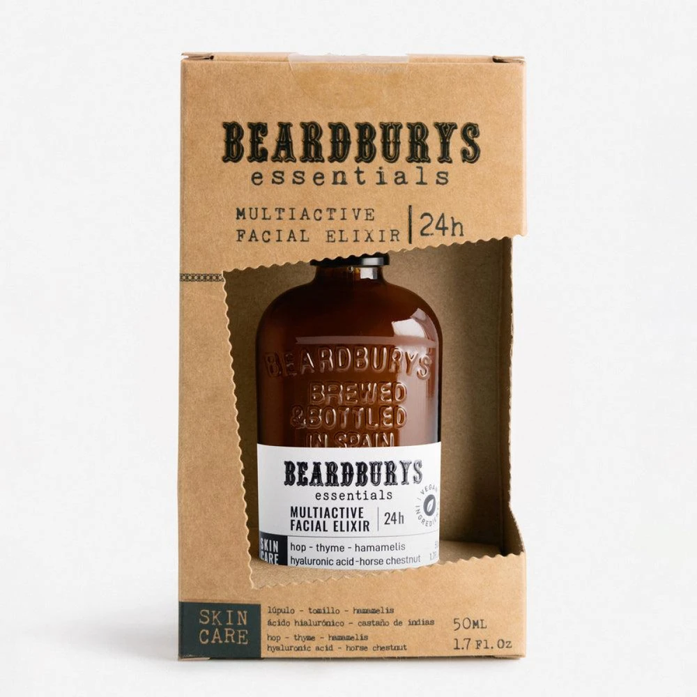 "Beardburys Essentials daugiafunkcinis veido eliksyras 24h 50ml