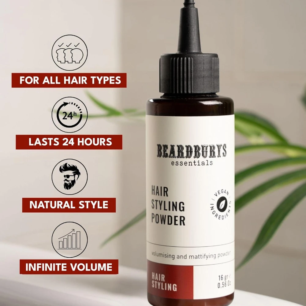 Beardburys Essentials Hair Styling Powder plaukų modeliavimo pudra, 16 g