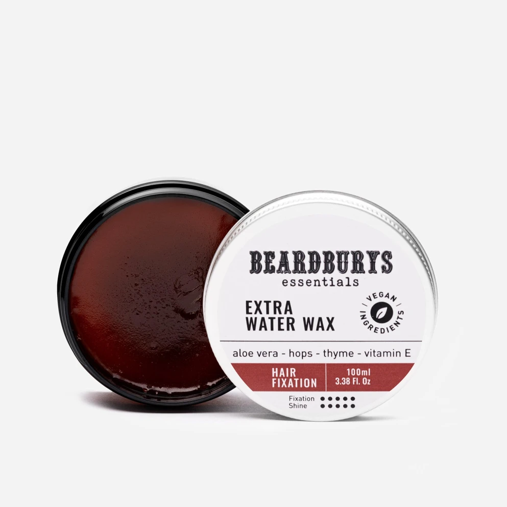Beardburys Essentials Wax Extra Vanduo Effect plaukų vaškas, 100 ml