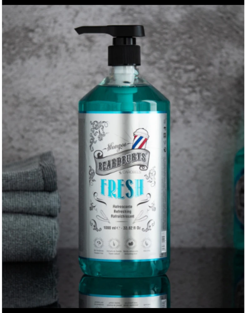 Beardburys Fresh švelniai šaldantis plaukų šampūnas, 1000 ml