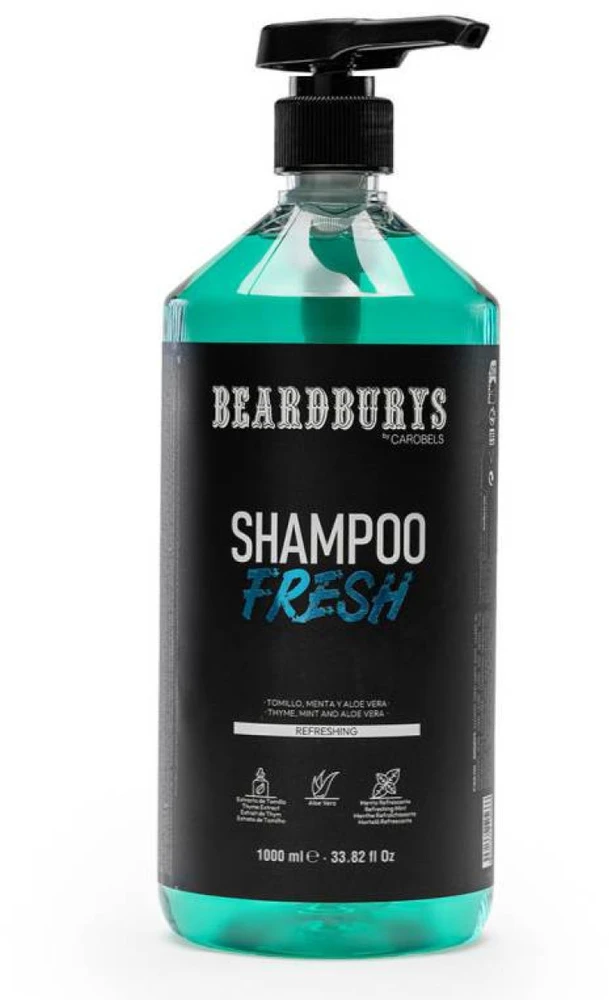Beardburys Fresh švelniai šaldantis plaukų šampūnas, 1000 ml