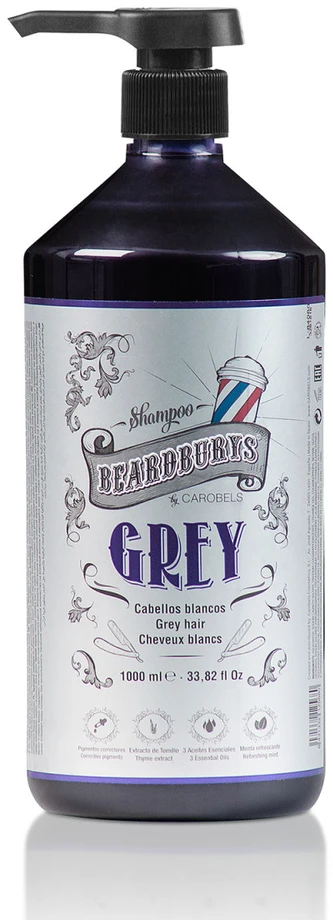 Beardburys Pilkas plaukus pilkinantis šampūnas, 1000 ml