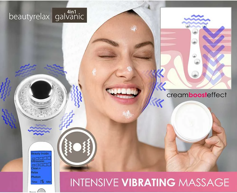 „BeautyRelax“ galvaninis odos lygintuvas 4 viename su fotonų terapija BR-1150W