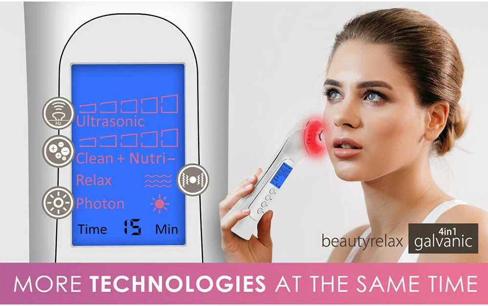 „BeautyRelax“ galvaninis odos lygintuvas 4 viename su fotonų terapija BR-1150W