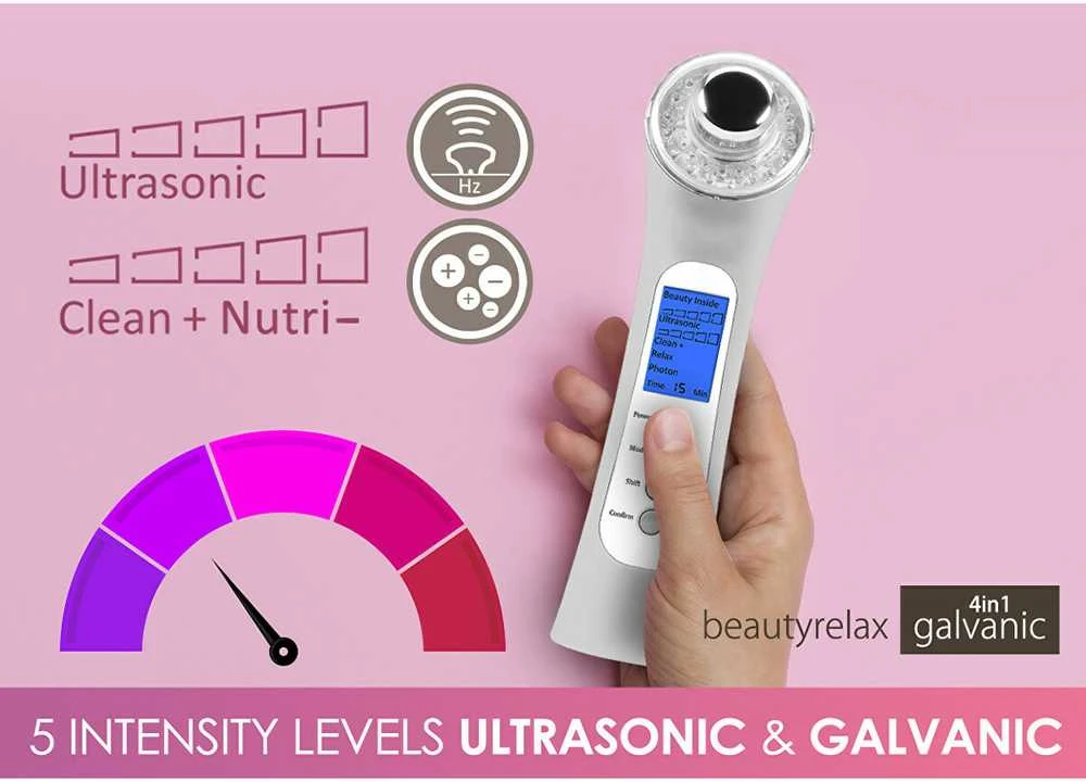 „BeautyRelax“ galvaninis odos lygintuvas 4 viename su fotonų terapija BR-1150W