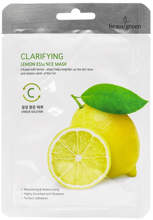 Beauugreen Gaivinantis Lemon Essence Purifying Sheet Mask For Face, 23 g