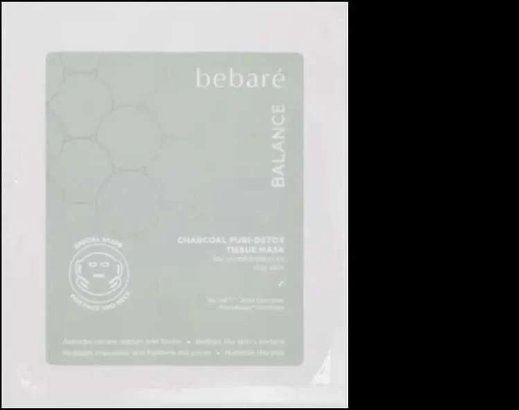 Bebaré Balance Charcoal Puri-Detox Tissue Mask detoksikuojanti lakštinė anglies kaukė, 23 ml