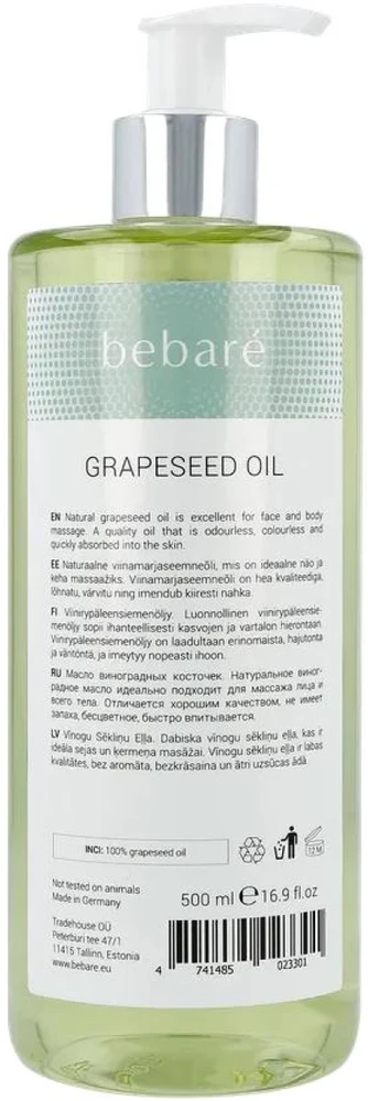 Bebaré Grapeseed Oil vynuogių sėklų aliejus, 500 ml