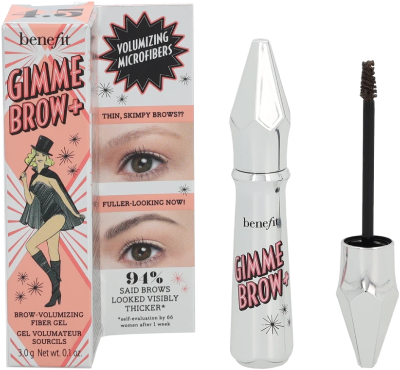 Benefit Gimme Brow+ Antakių gelis, spalva - 4.5 Natural Deep Brown, 3 g