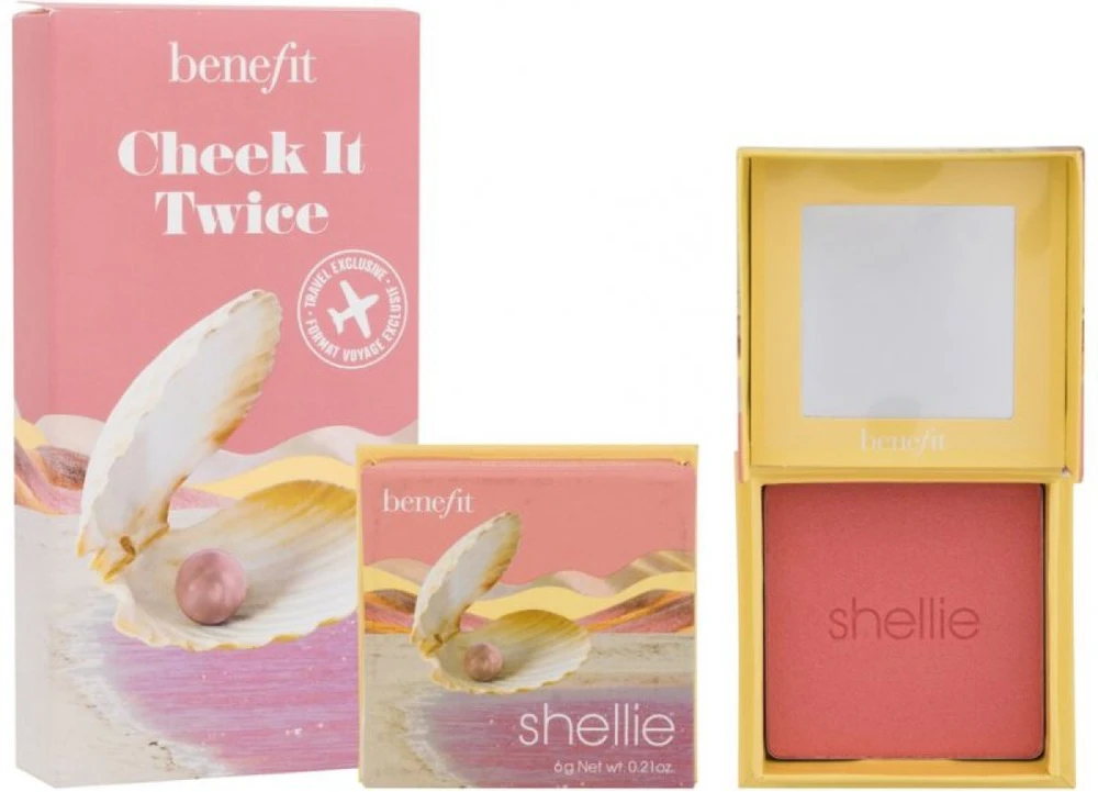Benefit Shellie Blush Travel Exclusive skaistalai, 2 x 6 g