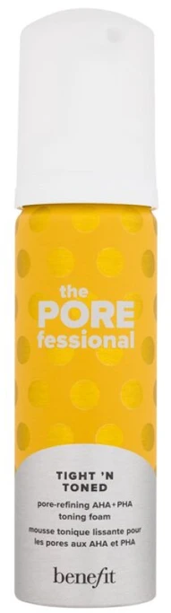 Benefit The POREfessional Tight 'N Toned Pore-Refining AHA + PHA Toning Foam tonizuojamosios putos odą glotninančio ir poras sutraukiančio poveikio, 133 ml