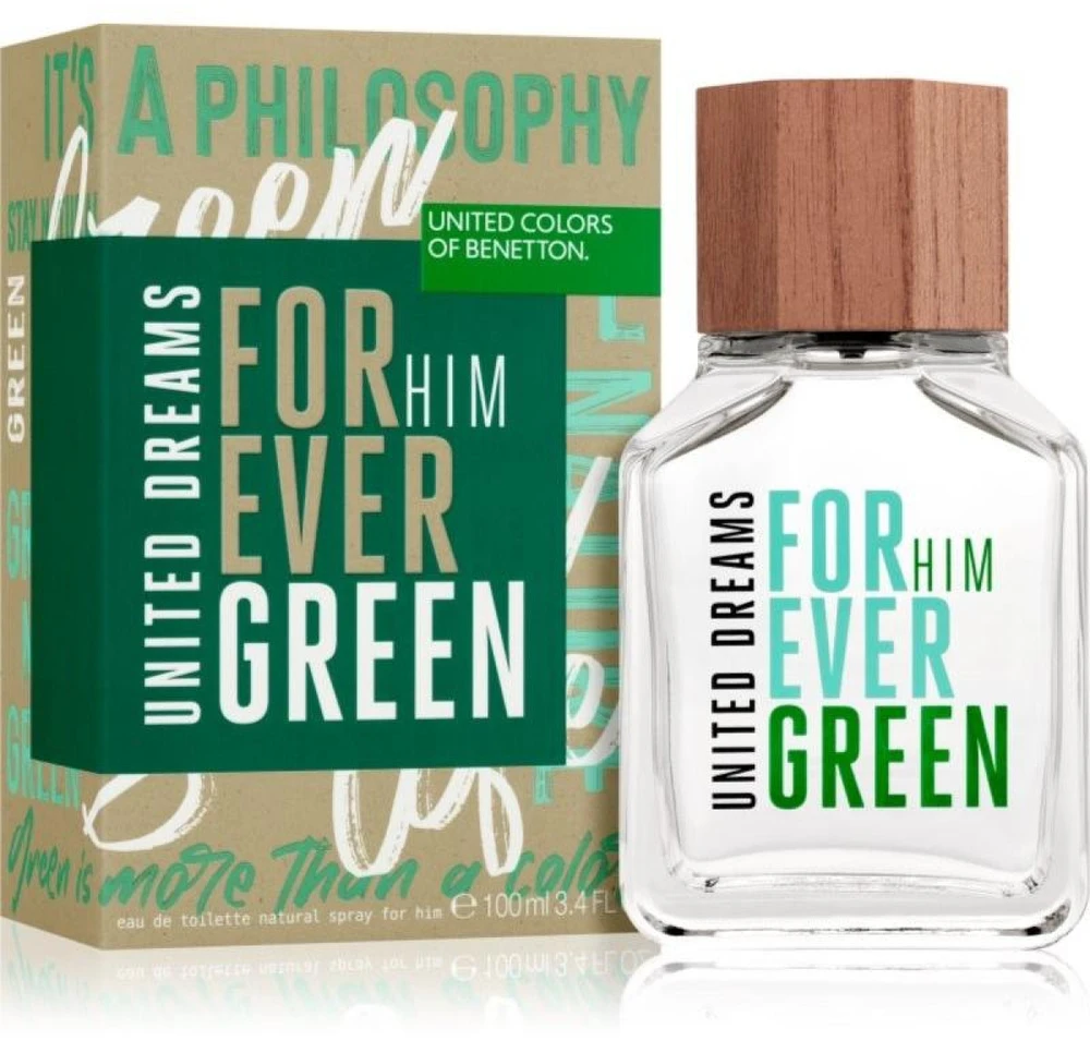 Benetton United Dreams Forever Žalias EDT tualetinis vanduo vyrams, 100 ml