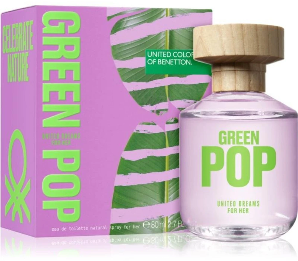 Benetton United Dreams Žalias Pop EDT tualetinis vanduo moterims, 80 ml