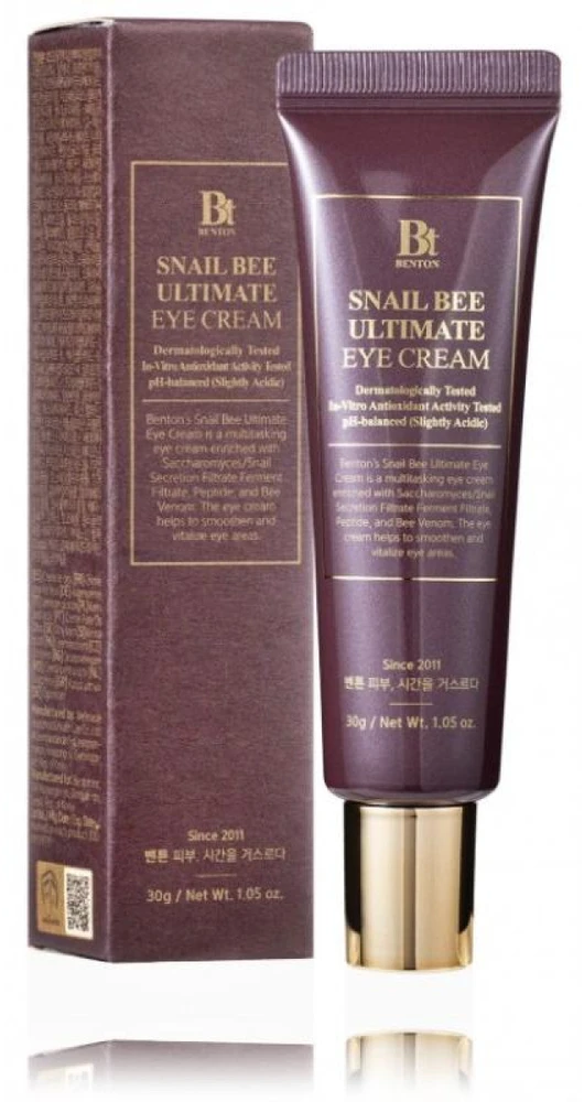 Benton Snail Bee Ultmate Paakių kremas paakių kremas su sraigių mucinu ir bičių nuodais, 30 g