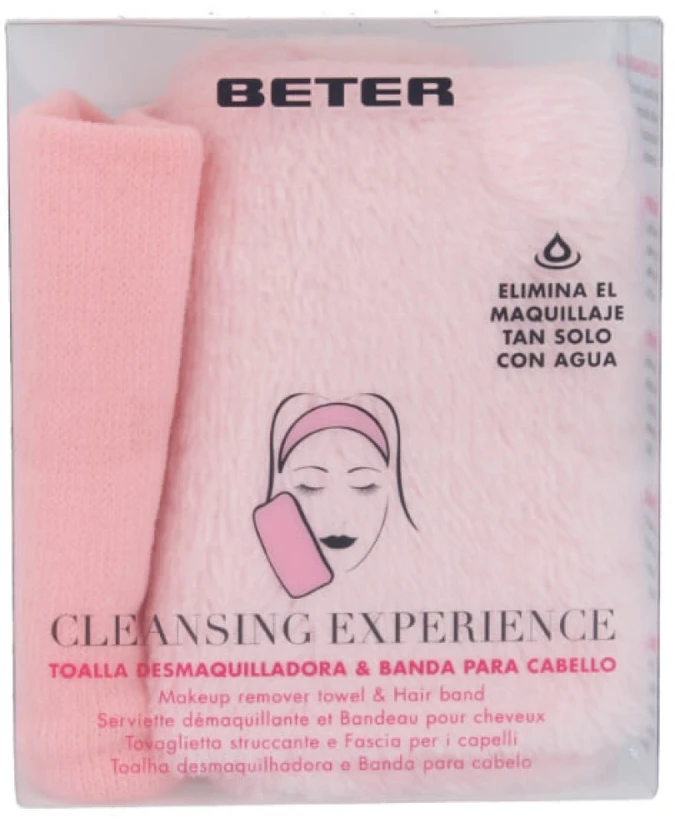 "Beter Cleansing Experience" makiažo valymo rankšluostis ir plaukų juosta