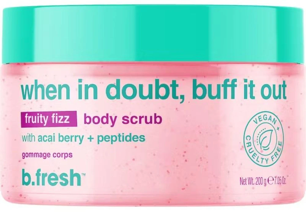 b.fresh When In Doubt, Buff It Out Fruity Fizz Body Scrub Uogų aromato kūno šveitiklis, 200g