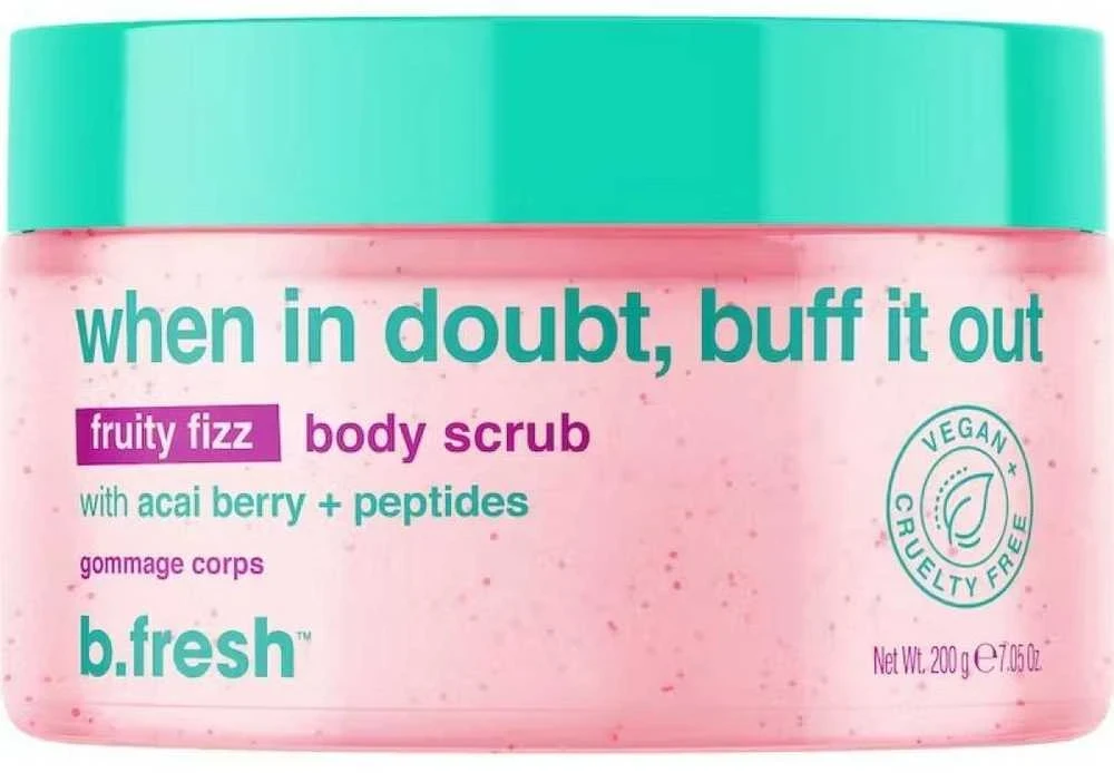 b.fresh When In Doubt, Buff It Out Fruity Fizz Body Scrub Uogų aromato kūno šveitiklis, 200g