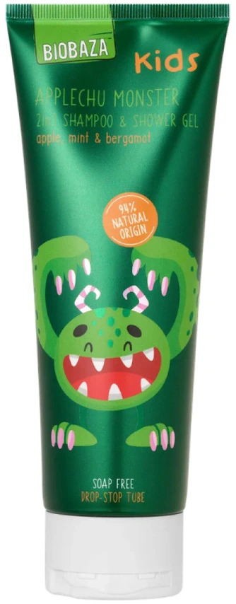 Biobaza Applechu Monster Fruity & Fresh Dušo želė & Šampūnas 2-In-1 Natural Ingredients, 250 ml