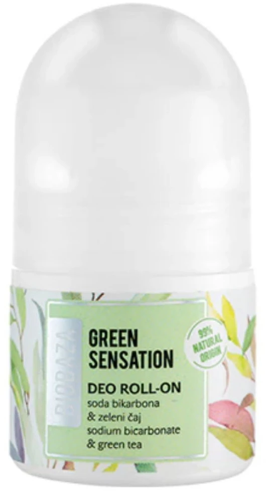 Biobaza Žalias Sensation alkoholio neturintis gaivusis žalias dezodorantas roll-on moterims, 20 ml