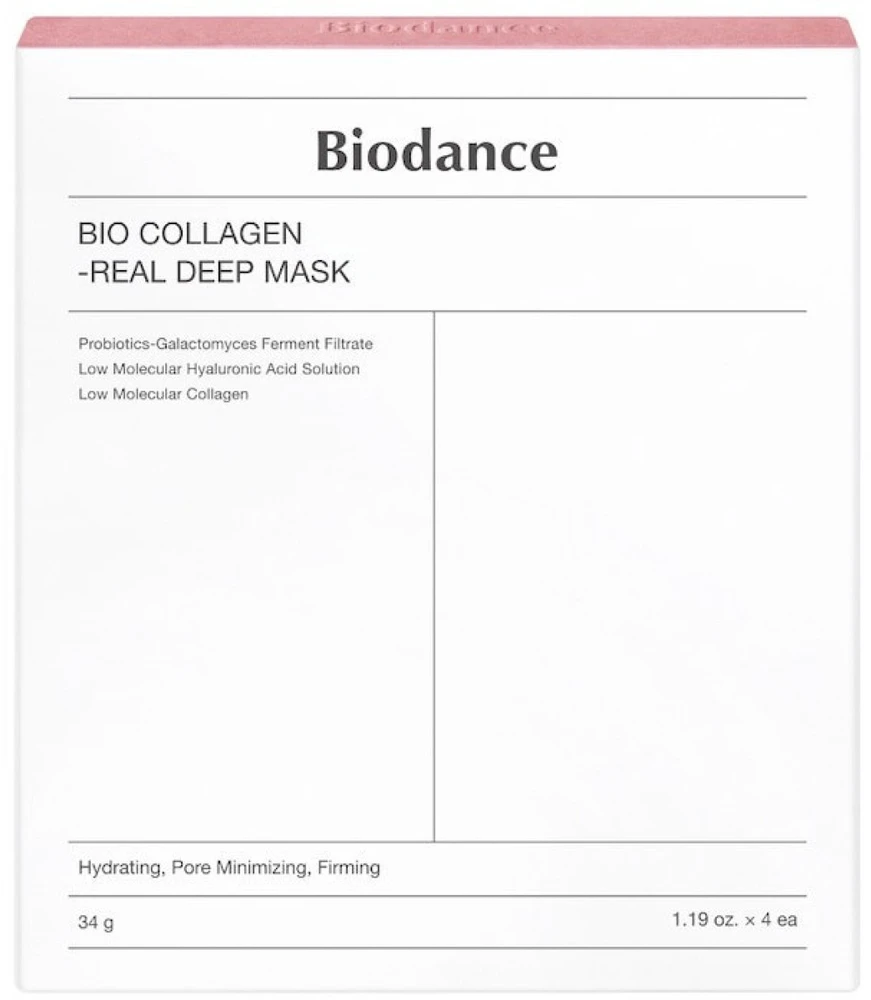 Biodance Bio-Collagen Real Deep veido kaukių rinkinys, 4 vnt. / 34 g