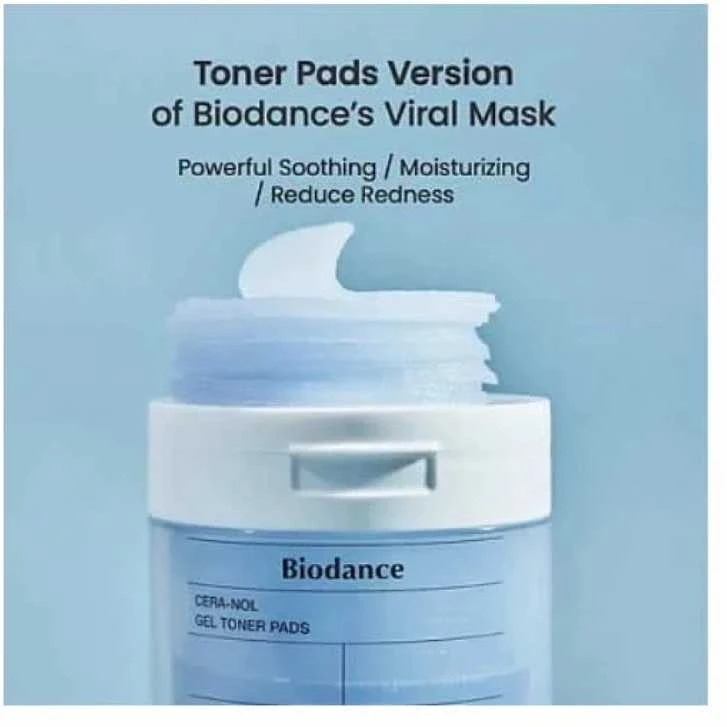 BIODANCE Cera-nol Gel Toner Pads Geliniai toniko padeliai, 60 vnt