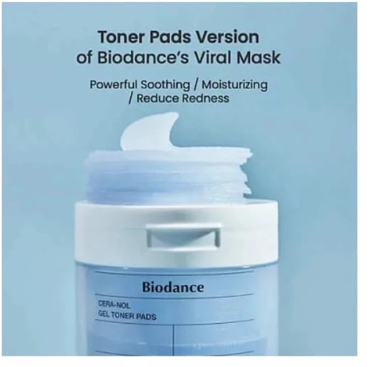BIODANCE Cera-nol Gel Toner Pads Geliniai toniko padeliai, 60 vnt