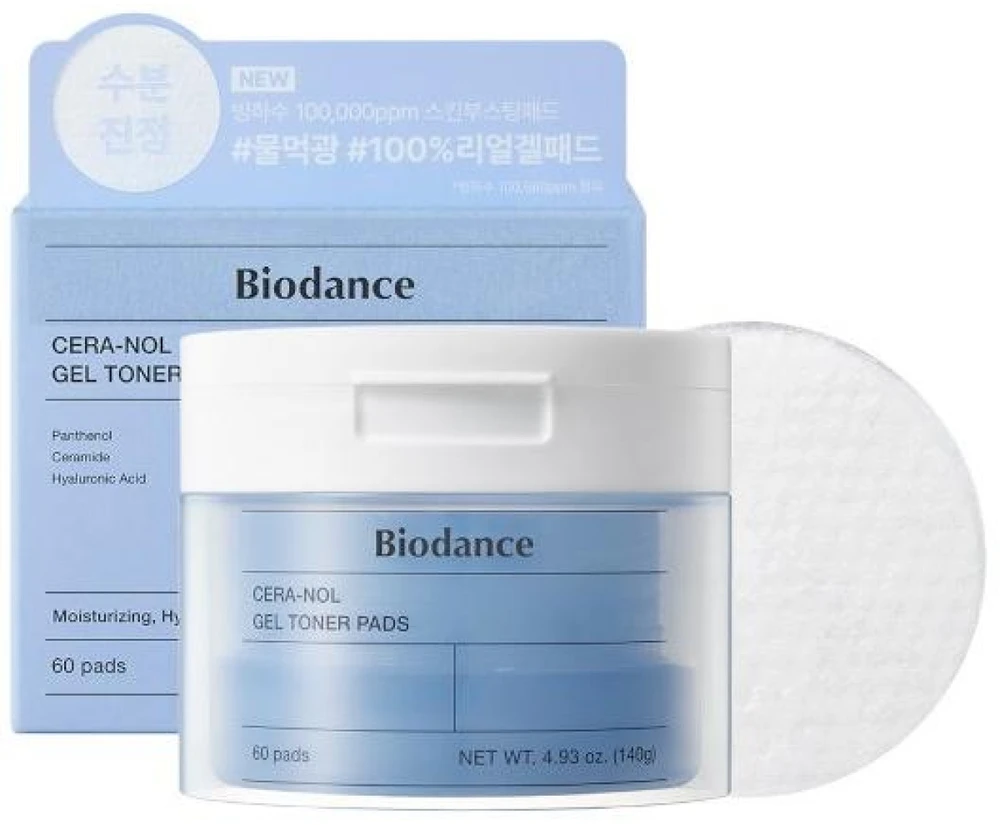 BIODANCE Cera-nol Gel Toner Pads Geliniai toniko padeliai, 60 vnt