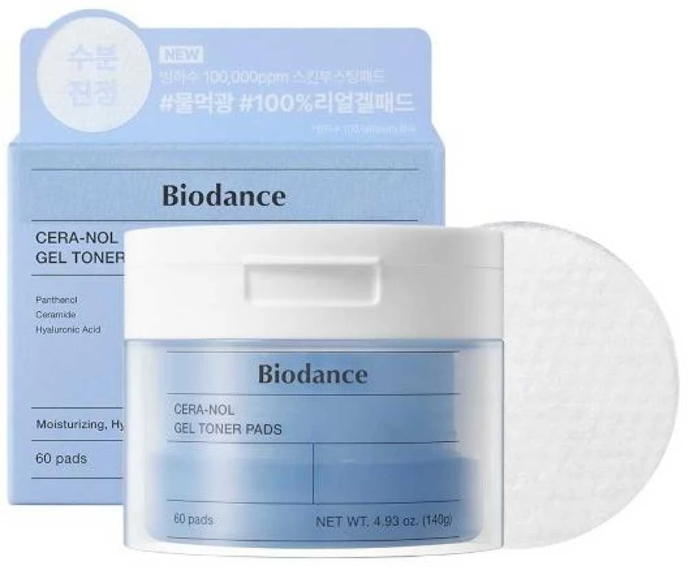 BIODANCE Cera-nol Gel Toner Pads Geliniai toniko padeliai, 60 vnt