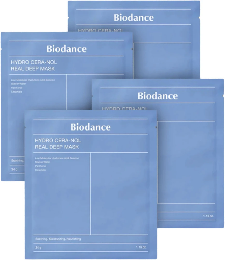 Biodance Hydro Cera-Nol Real Deep Mask hidrogelinė veido kaukė, 4 x 34 g